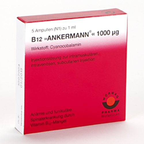B12 ANKERMANN 1.000 μg Ampullen 5X1 ml - Wörwag Pharma - Markenshops -  Viktoria Apotheke